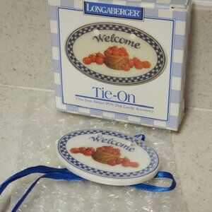 LONGABERGER Basket - 1997 Welcome Apple Basket Tie-On 34096